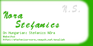 nora stefanics business card