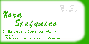 nora stefanics business card